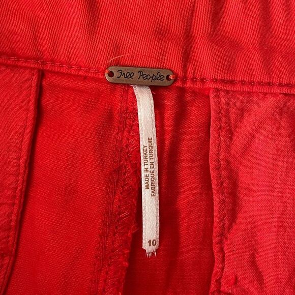 Free People high waist pleated linen shorts, size 10 - Picture 5 of 5
